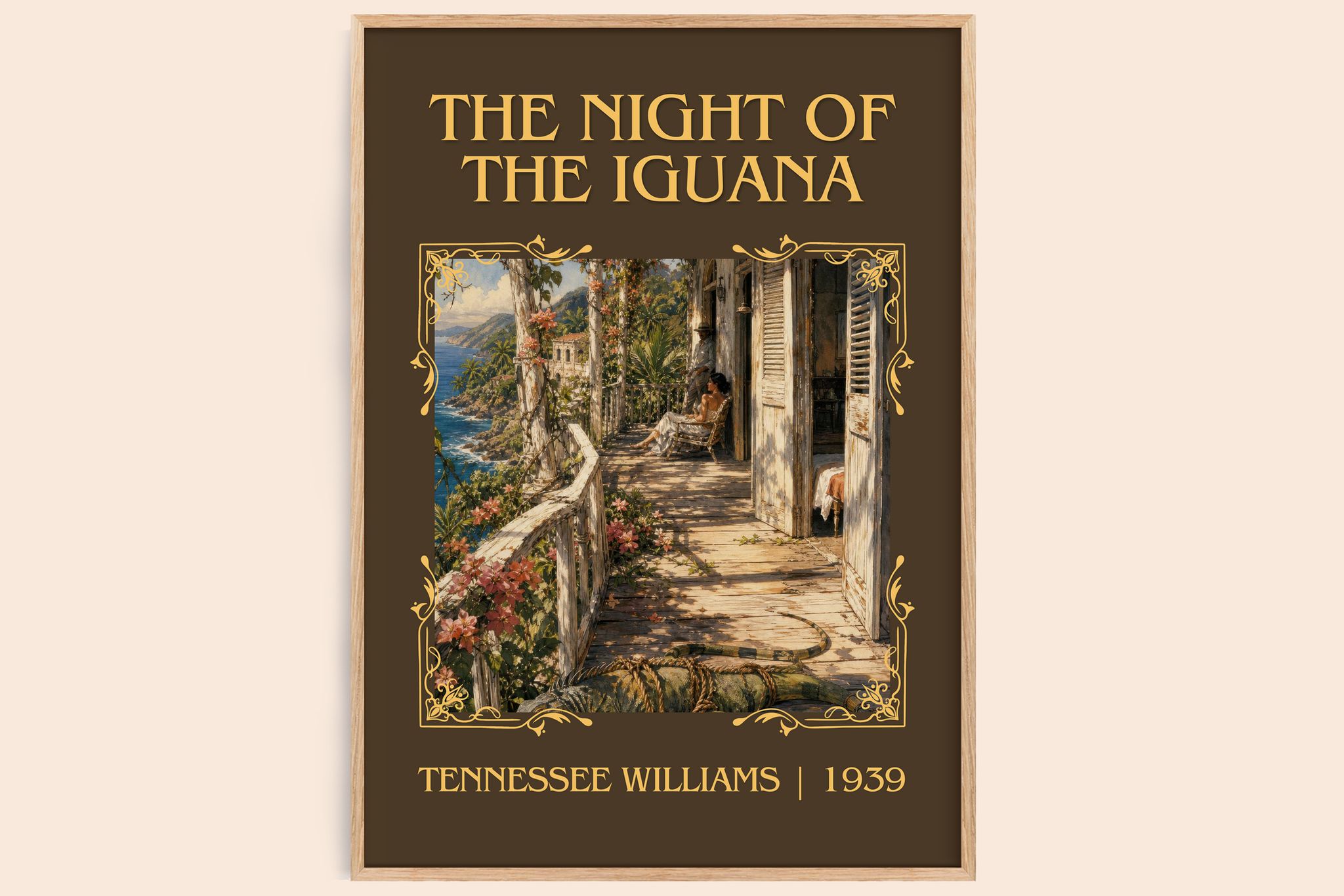 The night of the iguana Classic Book Art Print by Tennessee Williams