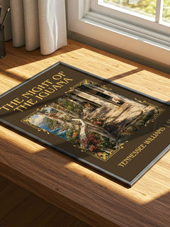 The night of the iguana Classic Book Art Print by Tennessee Williams – print on a sunlit desk