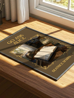 Go Ask Alice Classic Book Art Print by Beatrice Sparks – print on a sunlit desk