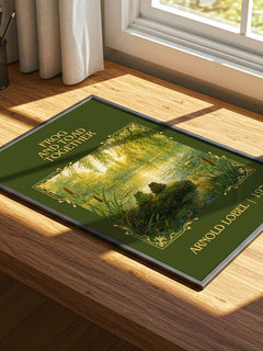 Frog and Toad Together Classic Book Art Print by Arnold Lobel – print on a sunlit desk