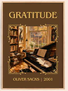 Gratitude Classic Book Art Print by Oliver Sacks – book poster