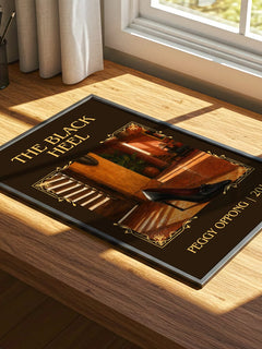 The black heel Classic Book Art Print by Peggy Oppong – print on a sunlit desk