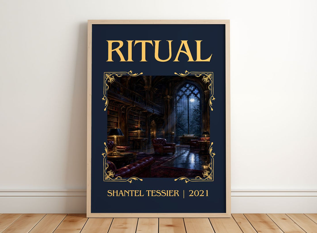 Ritual Classic Book Art Print by Shantel Tessier – framed print leaning on a wooden floor