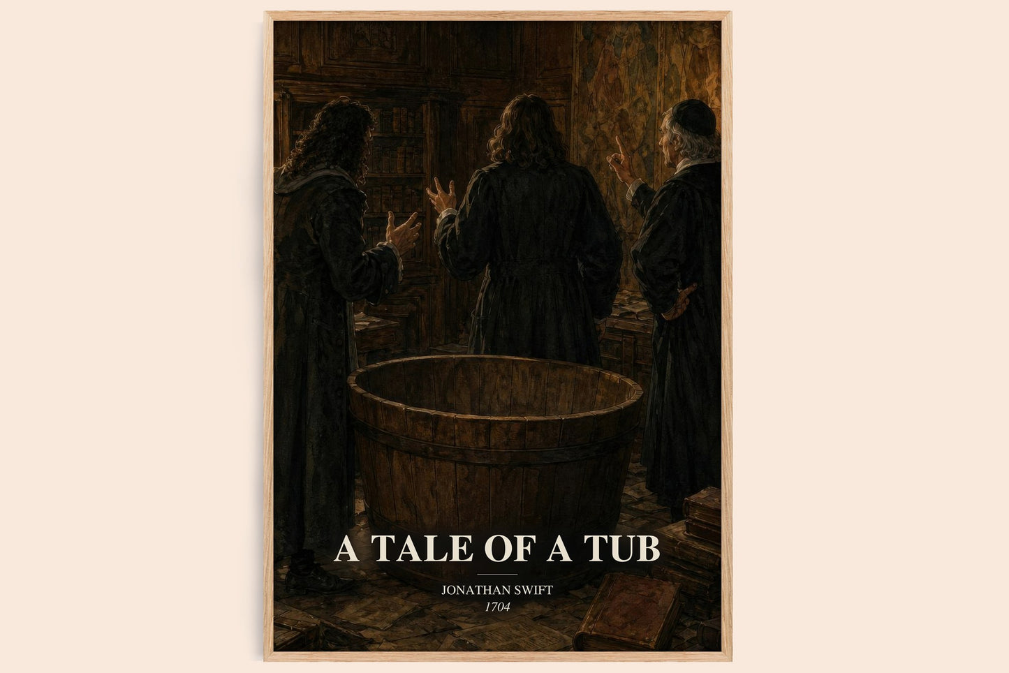 A Tale Of A Tub watercolour book poster by Jonathan Swift – framed literary art print