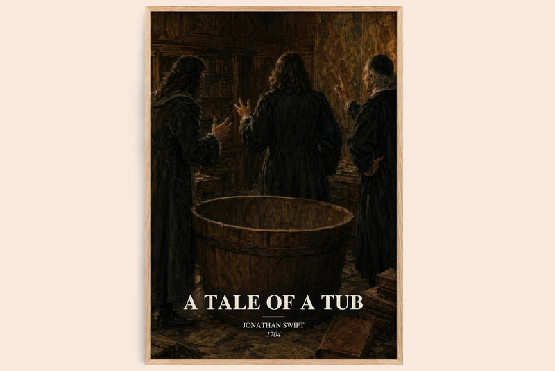 A Tale Of A Tub watercolour book poster by Jonathan Swift – framed literary art print