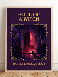 Soul of a Witch Classic Book Art Print by Harley Laroux – framed print leaning on a wooden floor