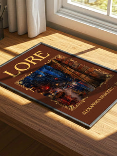 Lore Classic Book Art Print by Alexandra Bracken – print on a sunlit desk