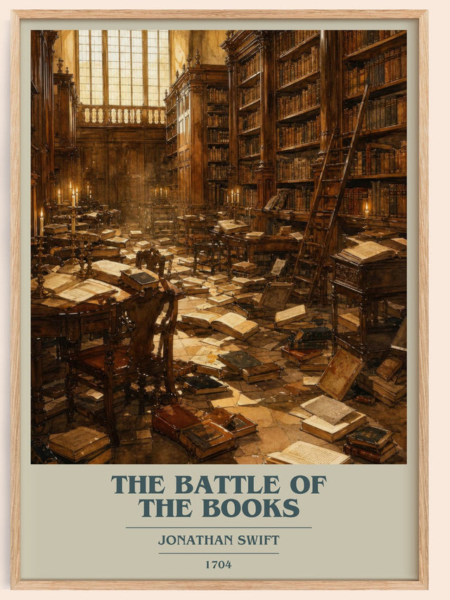 The Battle Of The Books Book Cover Poster by Jonathan Swift