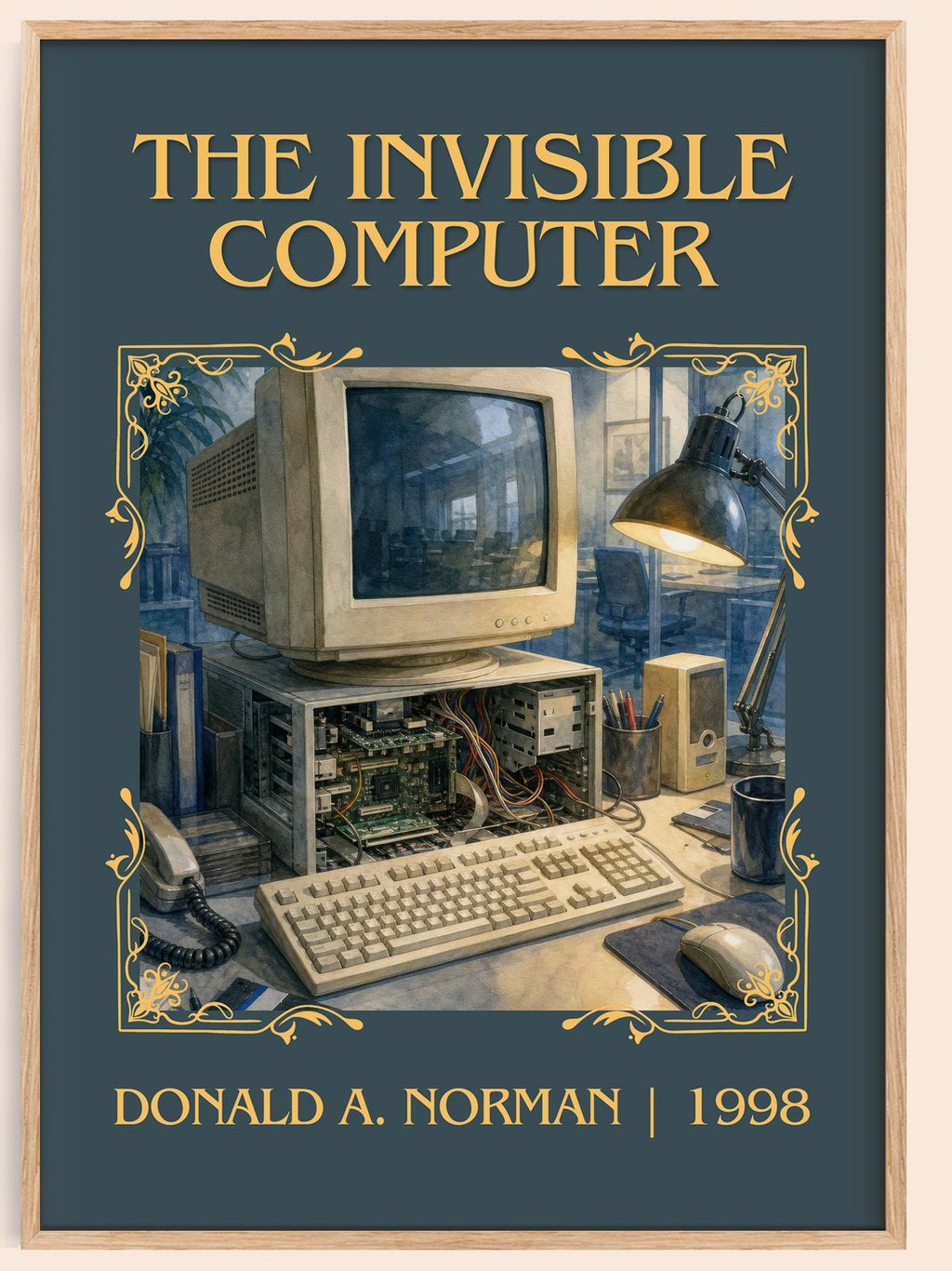 The invisible computer classic book art book poster by Donald A. Norman – framed literary art print