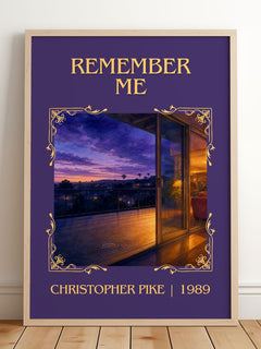 Remember Me Classic Book Art Print by Christopher Pike – framed print leaning on a wooden floor