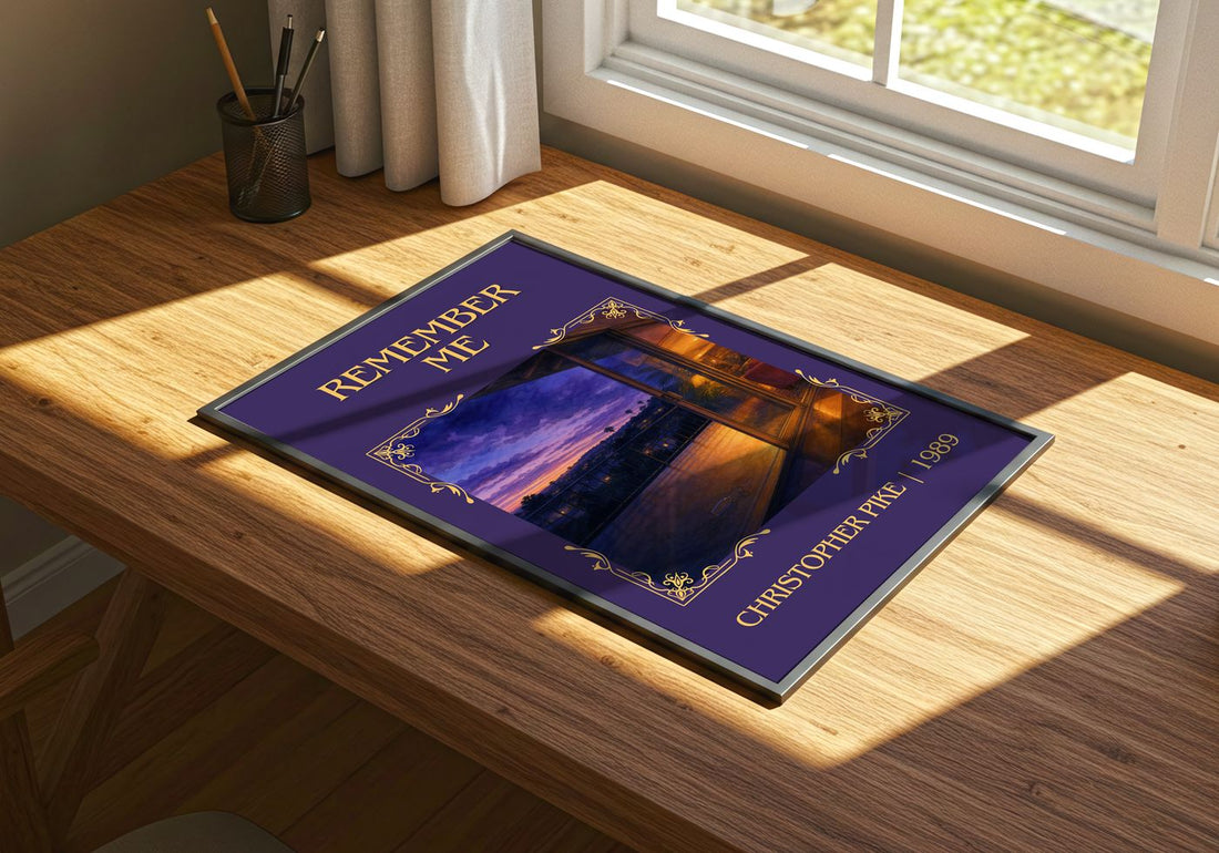 Remember Me Classic Book Art Print by Christopher Pike – print on a sunlit desk