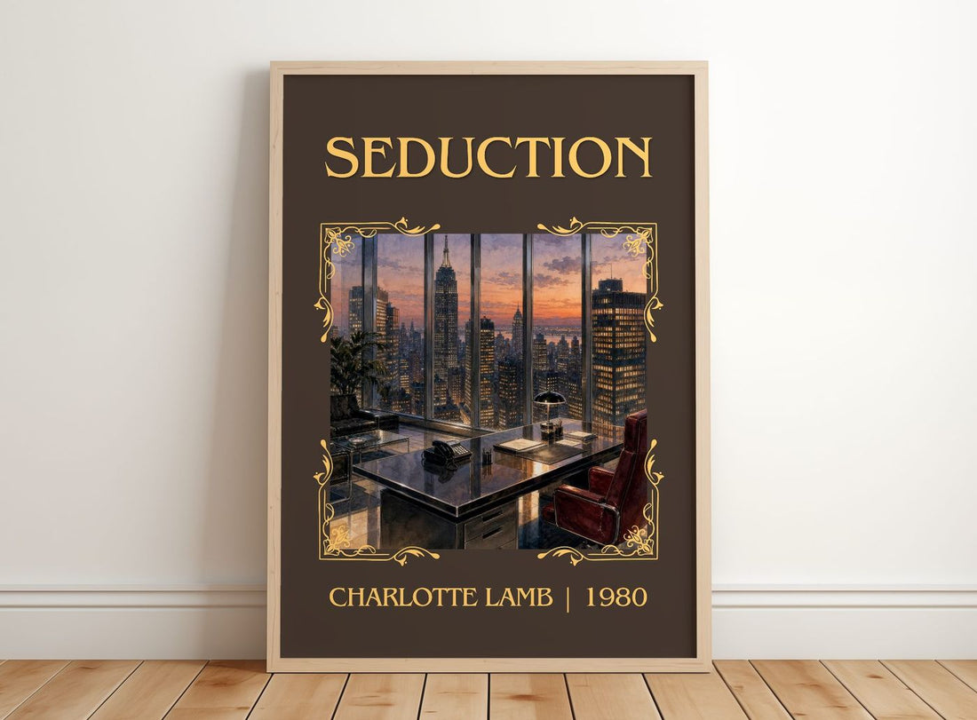 Seduction classic book art print in frame leaning in hallway – romance wall art