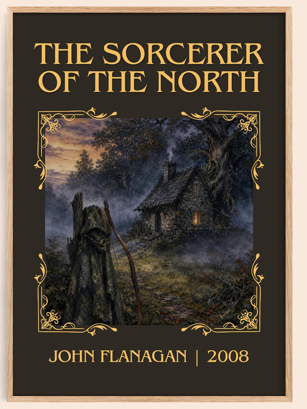 The Sorcerer of the North classic book art book poster by John Flanagan – framed literary art print