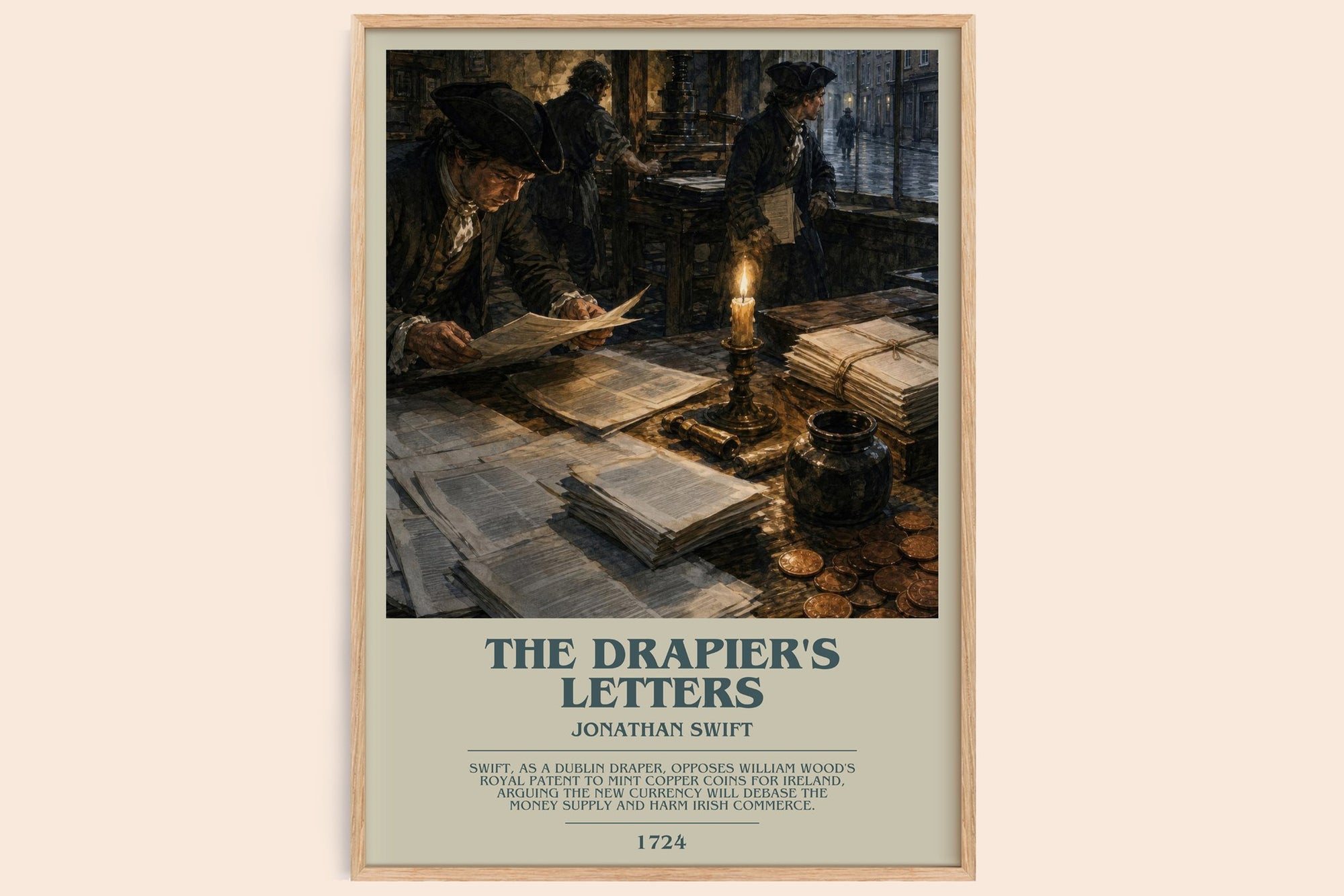 The Drapier'S Letters bookish book poster by Jonathan Swift – framed literary art print