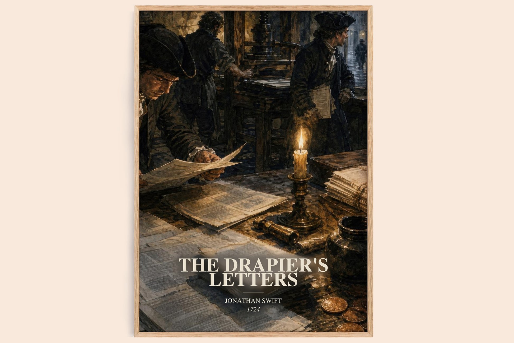 The Drapier'S Letters watercolour book poster by Jonathan Swift – framed literary art print