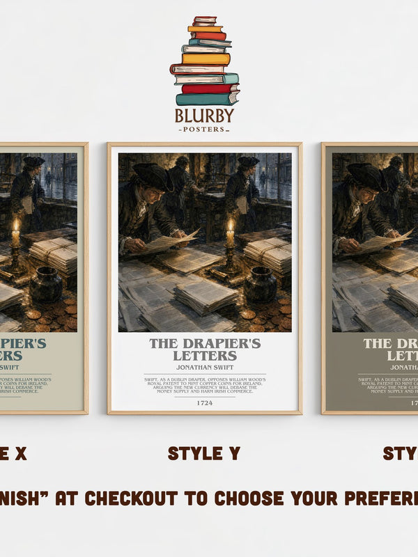 The Drapier'S Letters bookish print in frame leaning in hallway – non fiction wall art