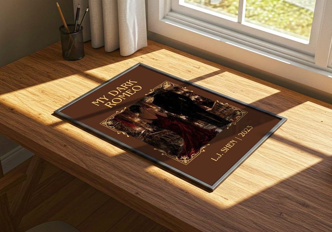 My Dark Romeo Classic Book Art Print by L.J. Shen – print on a sunlit desk