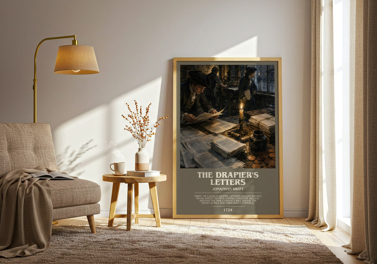 The Drapier'S Letters bookish print on bookshelf – Jonathan Swift fan gift