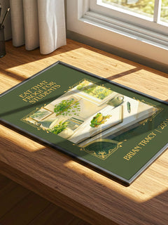 Eat That Frog! for Students Classic Book Art Print by Brian Tracy – print on a sunlit desk
