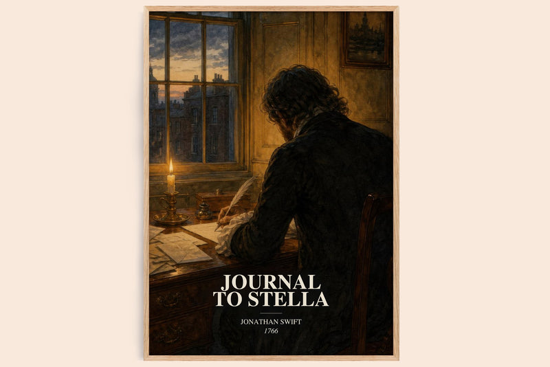 Journal To Stella watercolour book poster by Jonathan Swift – framed literary art print