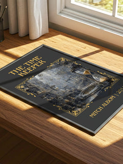 The time keeper Classic Book Art Print by Mitch Albom – print on a sunlit desk