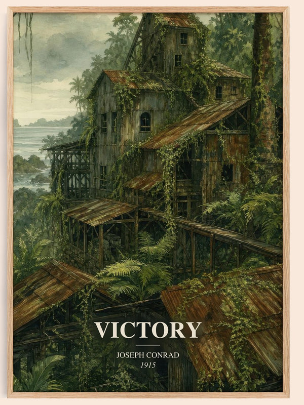 Victory watercolour book poster by Joseph Conrad – framed literary art print