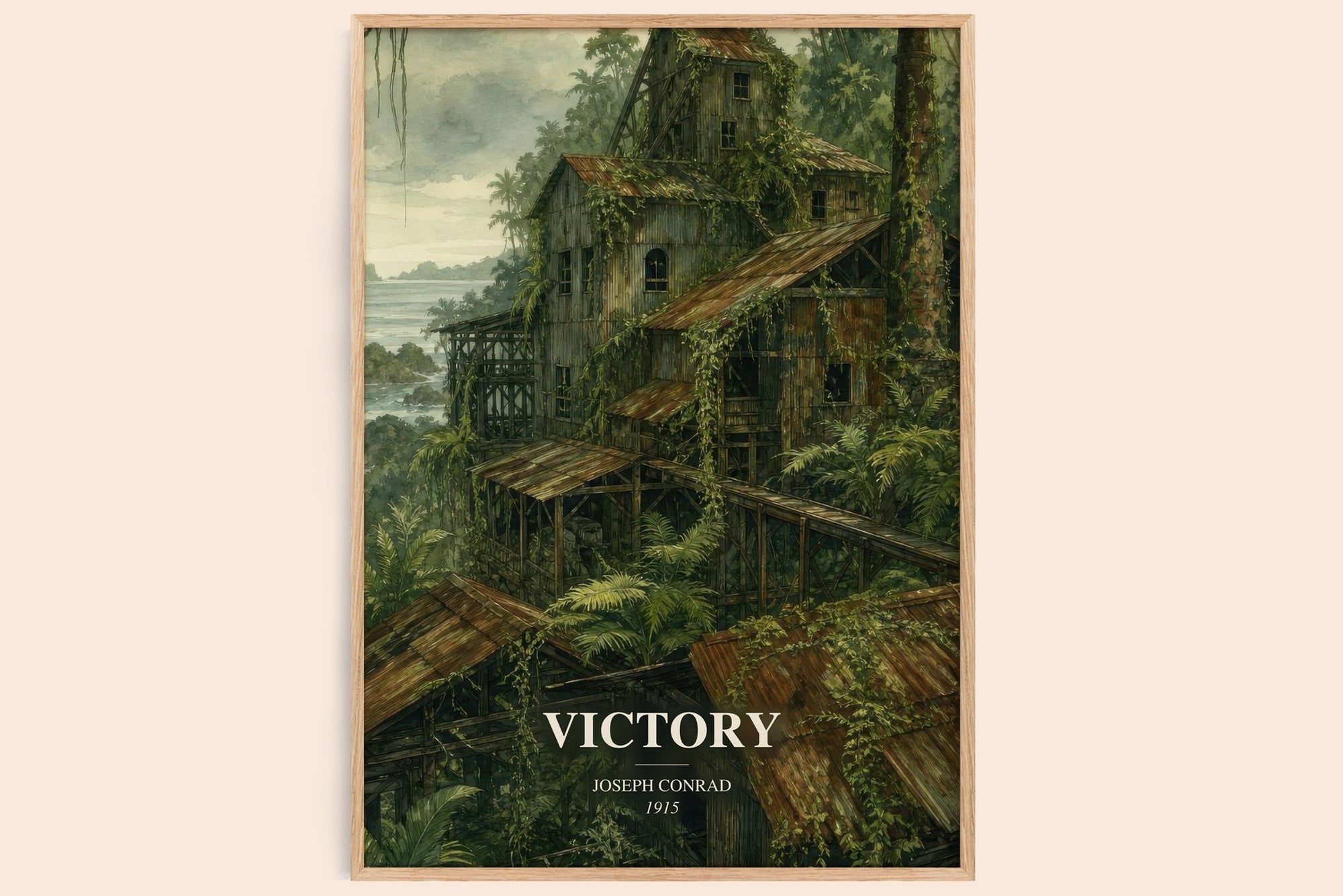 Victory watercolour book poster by Joseph Conrad – framed literary art print