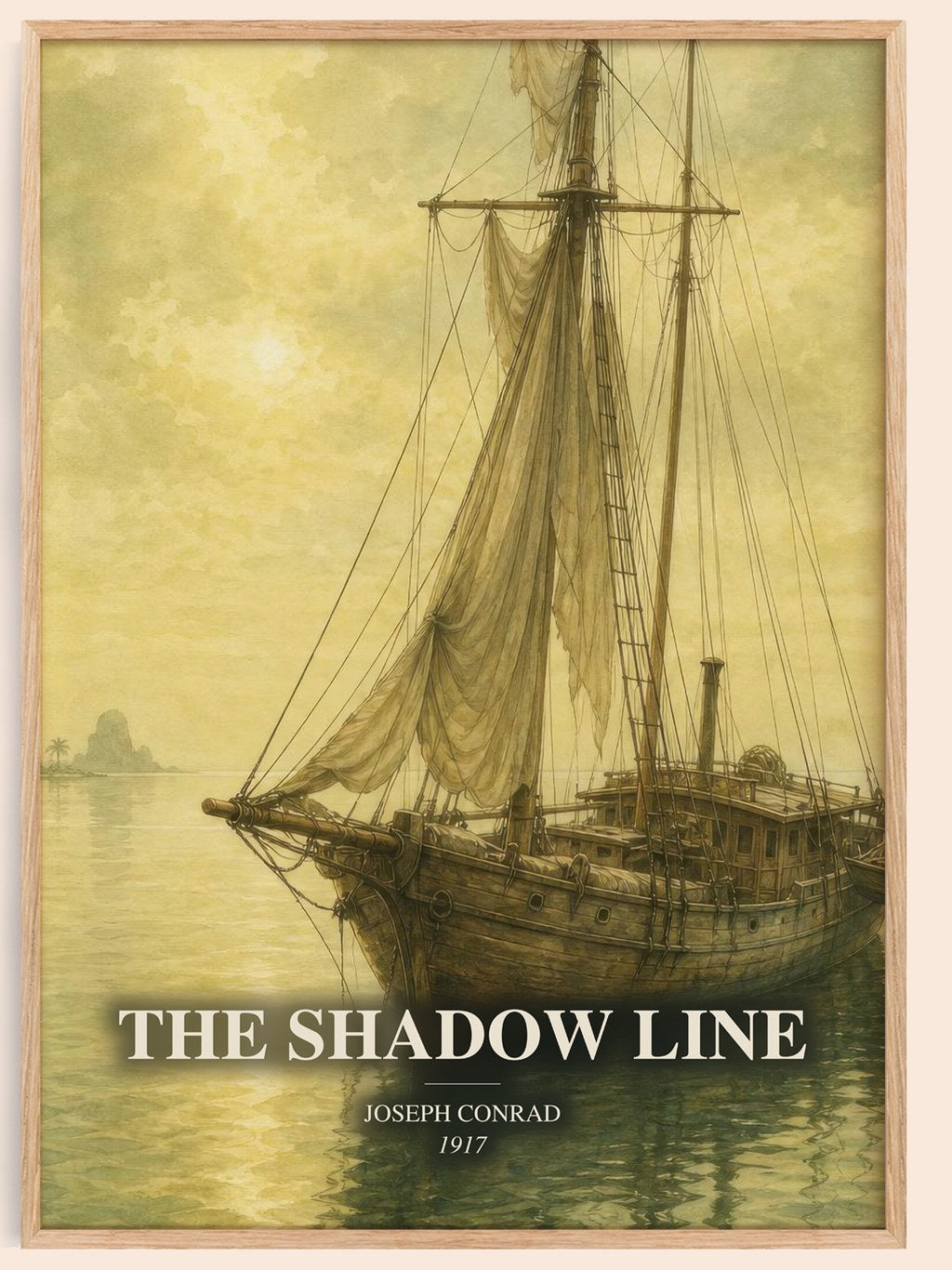 The Shadow Line watercolour book poster by Joseph Conrad – framed literary art print