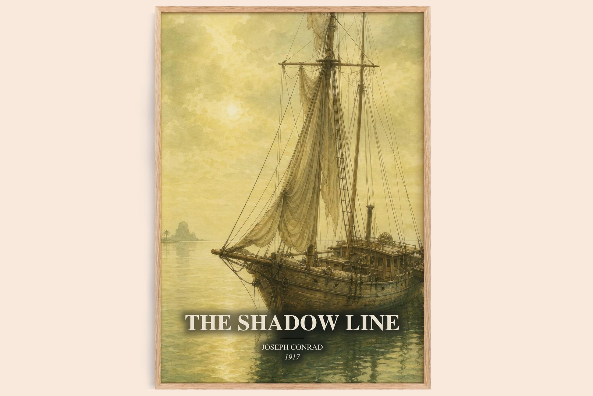 The Shadow Line watercolour book poster by Joseph Conrad – framed literary art print