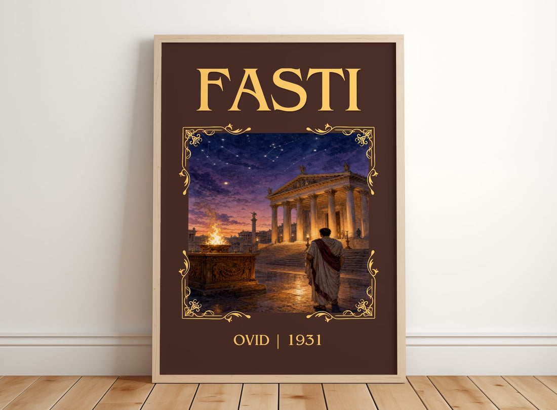Fasti Classic Book Art Print by Ovid – framed print leaning on a wooden floor