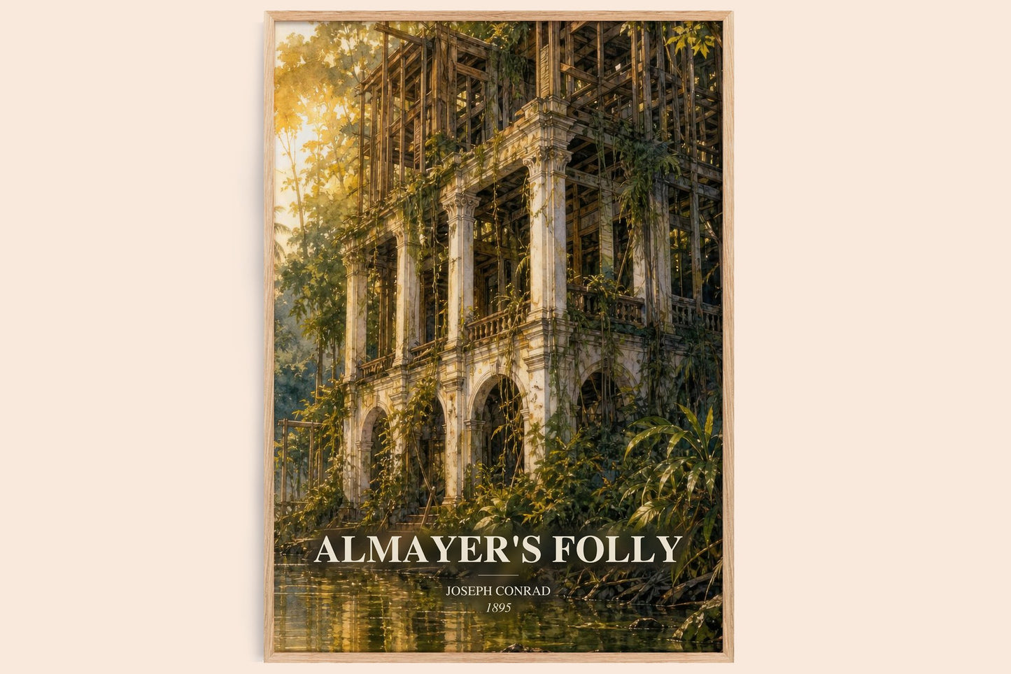 Almayer'S Folly watercolour book poster by Joseph Conrad – framed literary art print