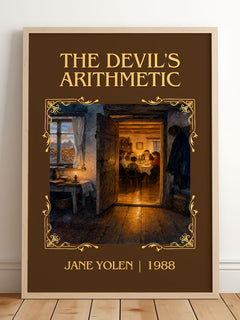 The devil's arithmetic Classic Book Art Print by Jane Yolen – framed print leaning on a wooden floor