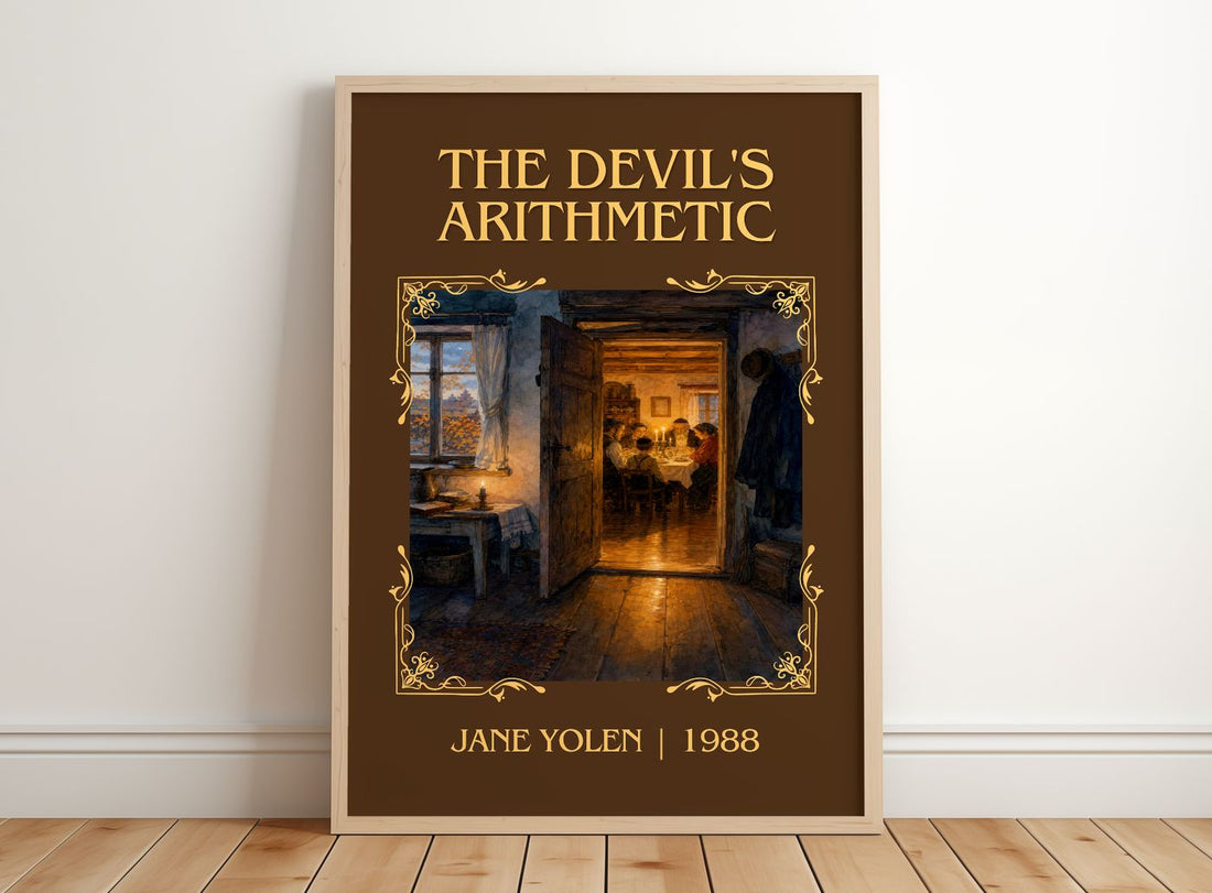 The devil's arithmetic Classic Book Art Print by Jane Yolen – framed print leaning on a wooden floor