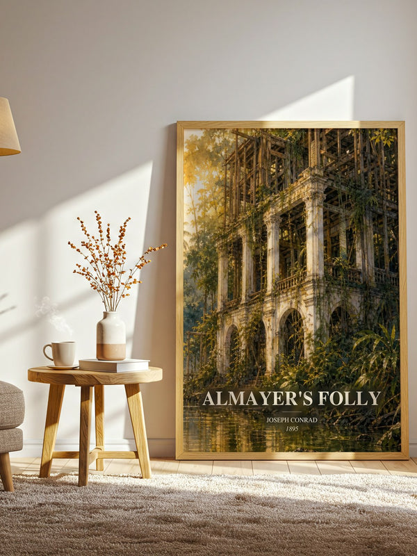 Almayer'S Folly watercolour print in frame leaning in hallway – classic literature wall art