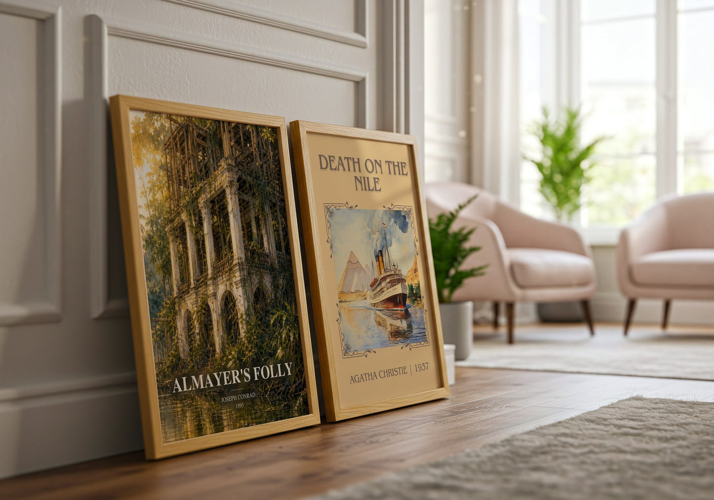 Almayer'S Folly watercolour print framed by window – literary home decor