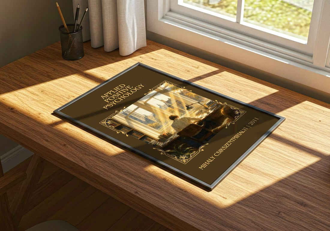 Applied positive psychology Classic Book Art Print – print on a sunlit desk