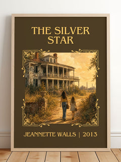 The silver star Classic Book Art Print by Jeannette Walls – framed print leaning on a wooden floor