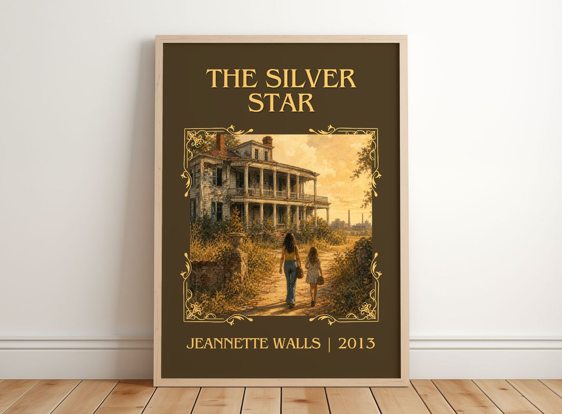 The silver star Classic Book Art Print by Jeannette Walls – framed print leaning on a wooden floor
