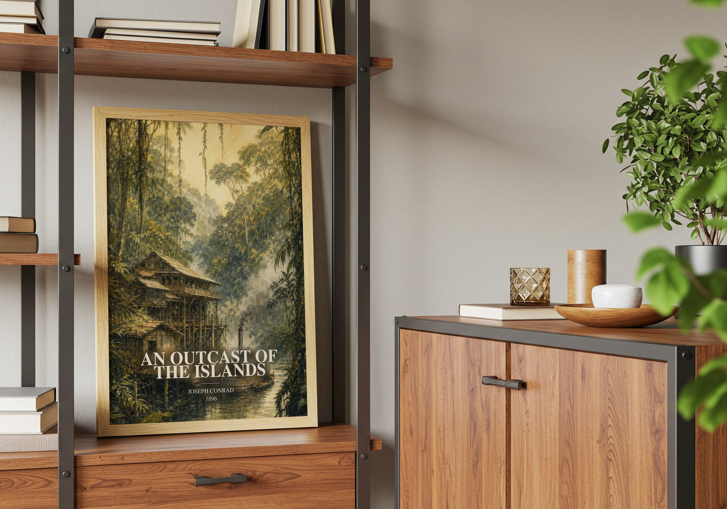 An Outcast Of The Islands book watercolour illustration paper finish options – matte satin gloss
