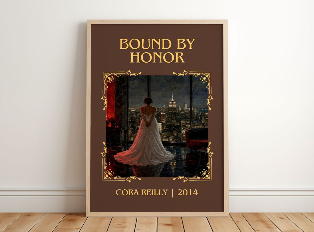 Bound by Honor Classic Book Art Print by Cora Reilly – framed print leaning on a wooden floor