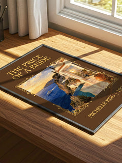 The Price of a Bride Classic Book Art Print by Michelle Reid – print on a sunlit desk
