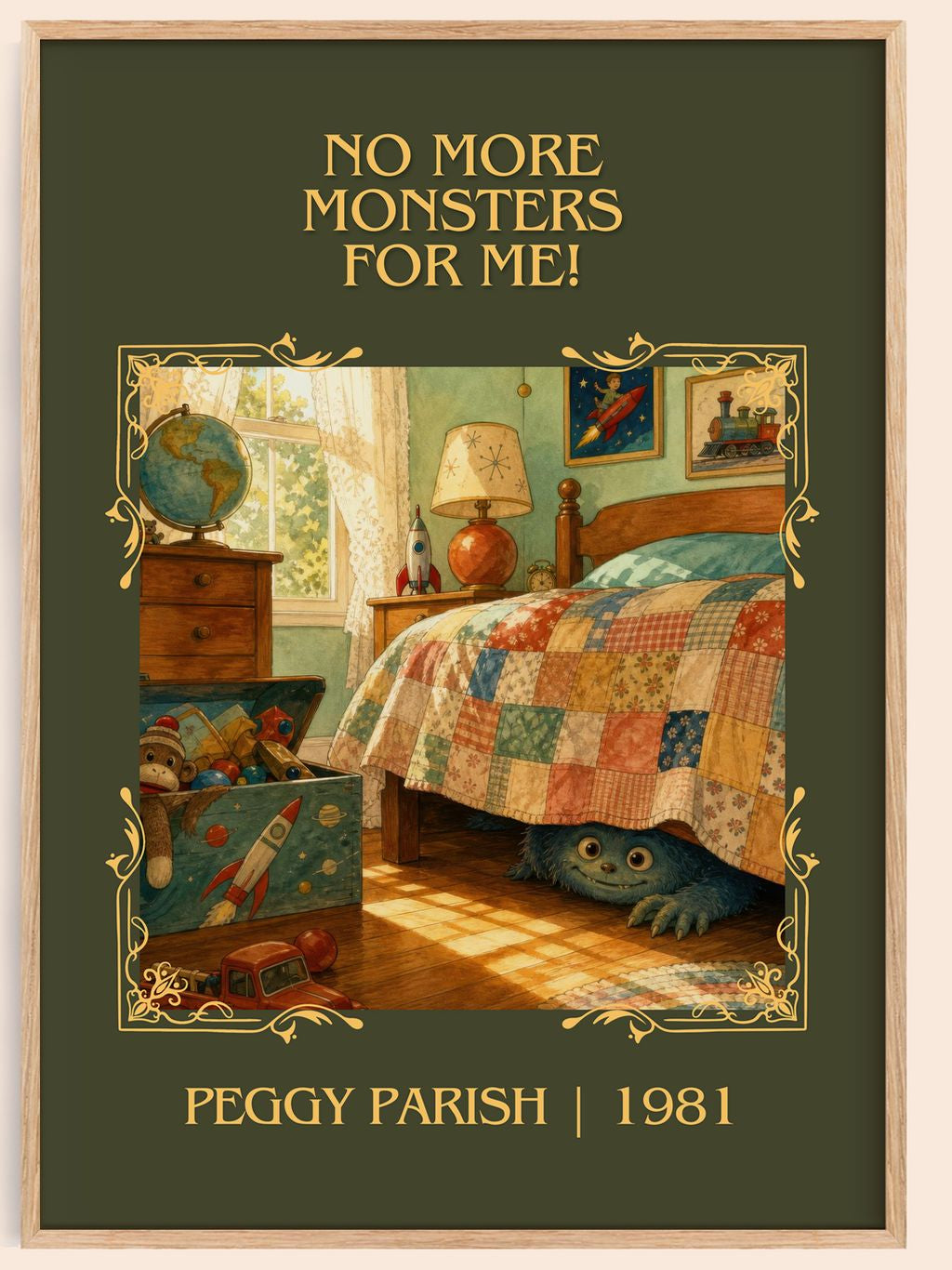 No More Monsters for Me! Classic Book Art Print by Peggy Parish – book poster