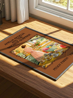 Amelia Bedelia and the Shower Surprise Classic Book Art Print by Peggy Parish – print on a sunlit desk