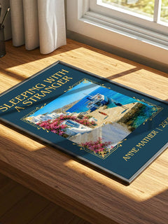 Sleeping with a Stranger Classic Book Art Print by Anne Mather – print on a sunlit desk