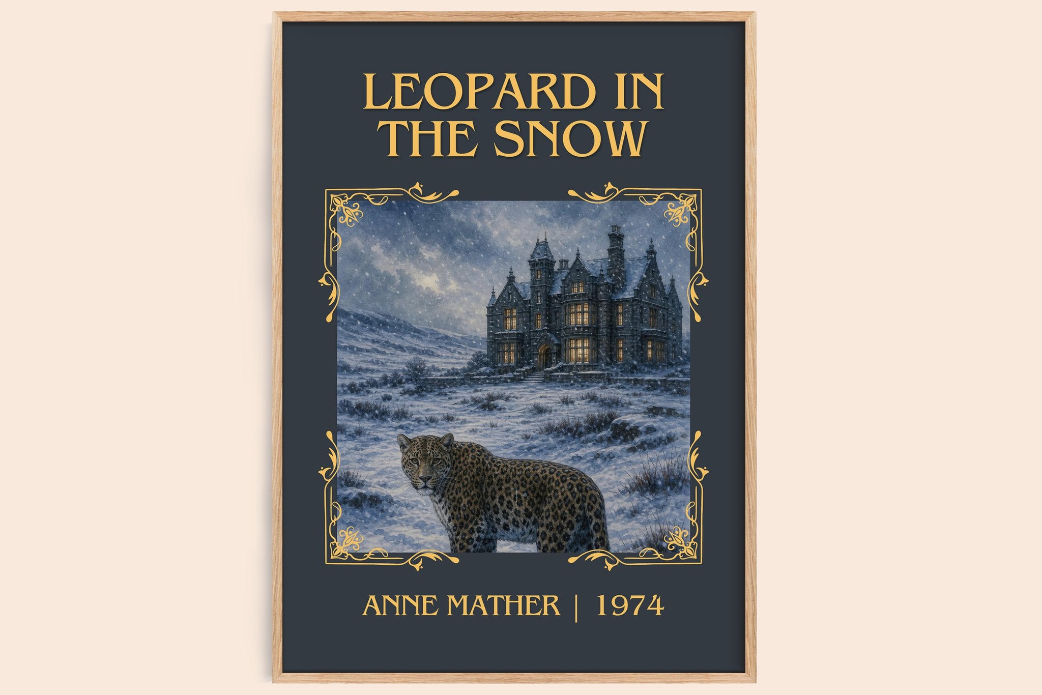 Leopard in the Snow Classic Book Art Print by Anne Mather