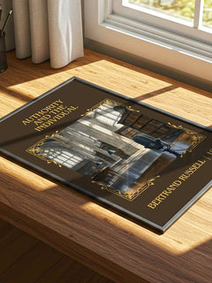 Authority and the Individual Classic Book Art Print by B. Russell – print on a sunlit desk