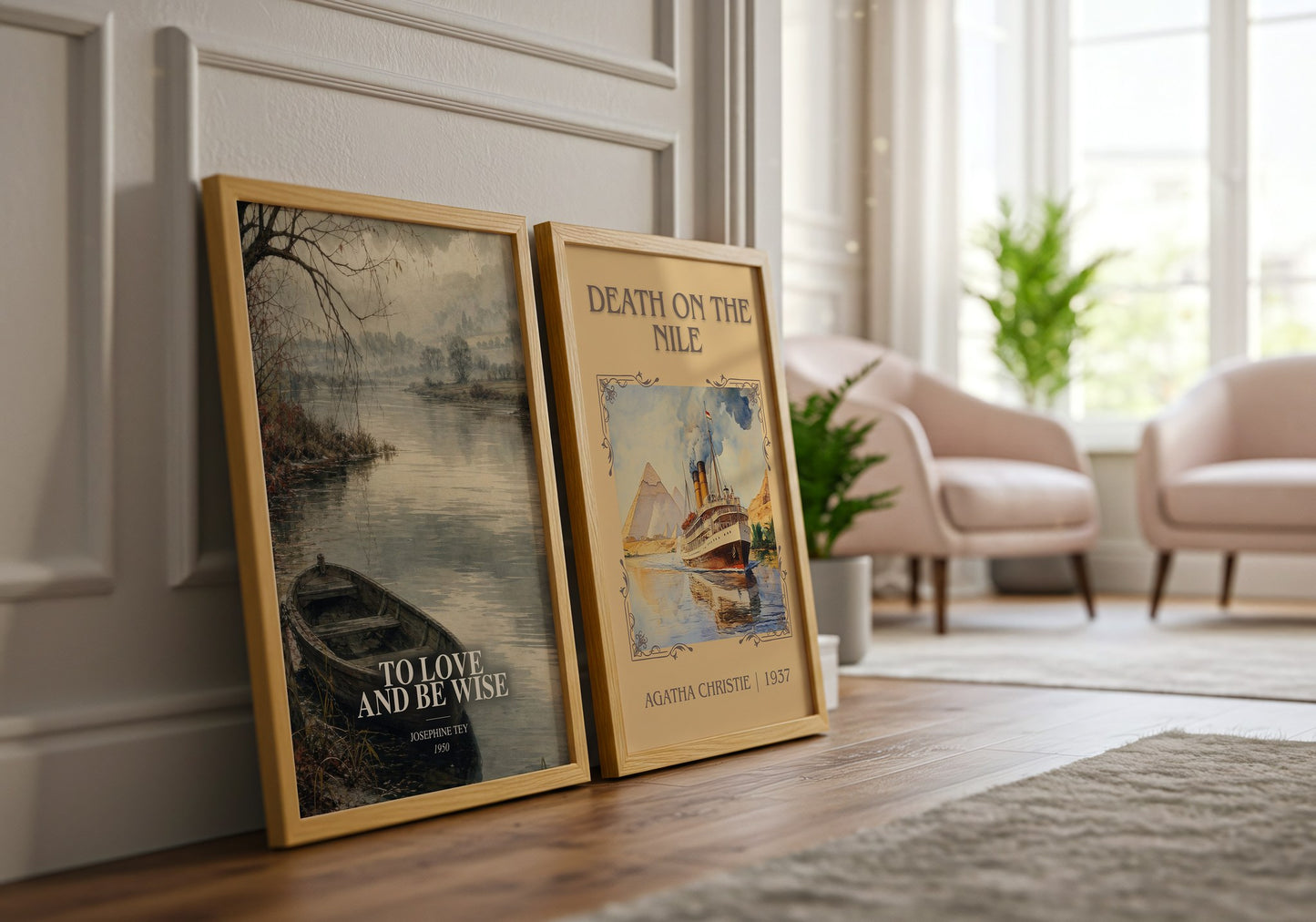To Love And Be Wise watercolour print framed by window – literary home decor