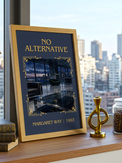 No Alternative Classic Book Art Print by Margaret Way – framed print on a city-view windowsill