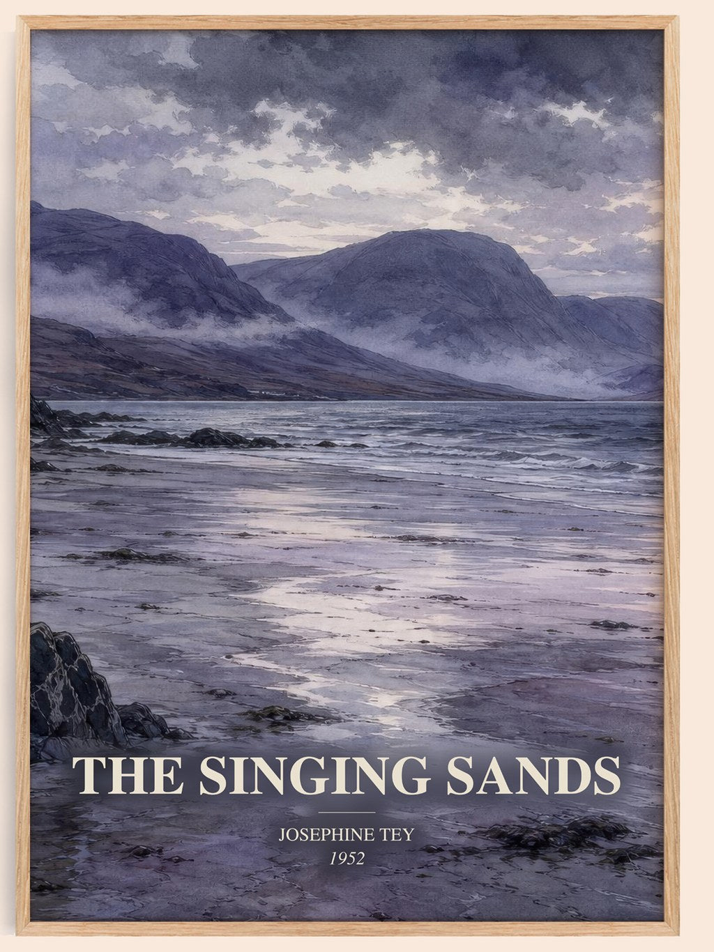 The Singing Sands watercolour book poster by Josephine Tey – framed literary art print