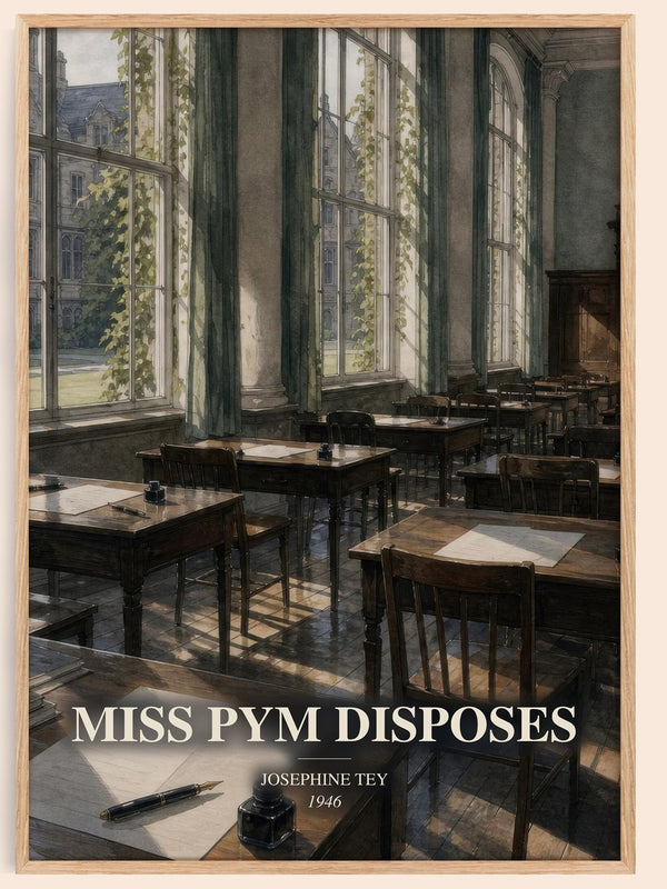 Miss Pym Disposes watercolour book poster by Josephine Tey – framed literary art print